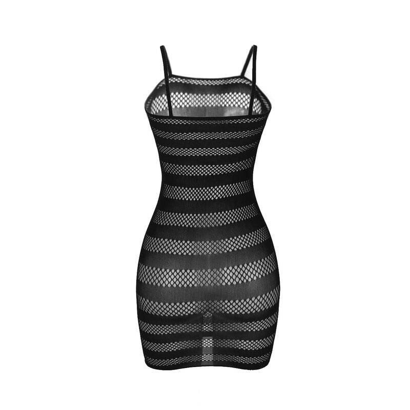 SUBBLIME - 951733 ZWART GESTREEPTE MESH JURK ONE SIZE