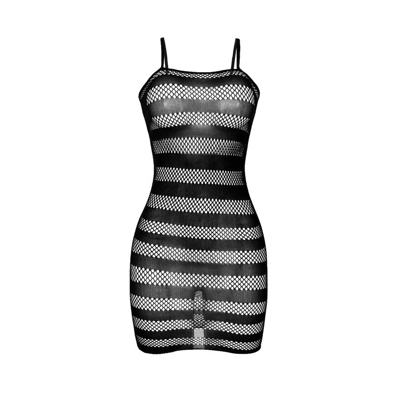 SUBBLIME - 951733 ZWART GESTREEPTE MESH JURK ONE SIZE