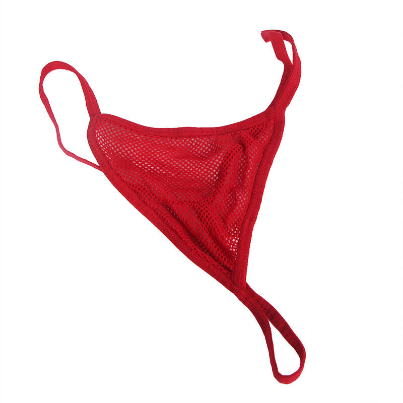 SUBBLIME - 952181 MESH BODYSTOCKING MET HANDSCHOENEN EN DIAMANTEN ROOD ONE SIZE