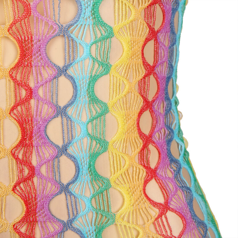 SUBBLIME - 952365 REGENBOOG OFF-THE-SHOULDER MESH JURK ONE SIZE