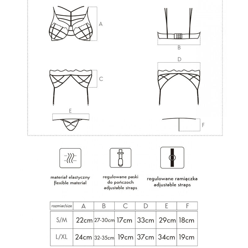 LIVCO CORSETTI FASHION - SOLEDAD LC 20217 BH + PANTY + KORREL S/M