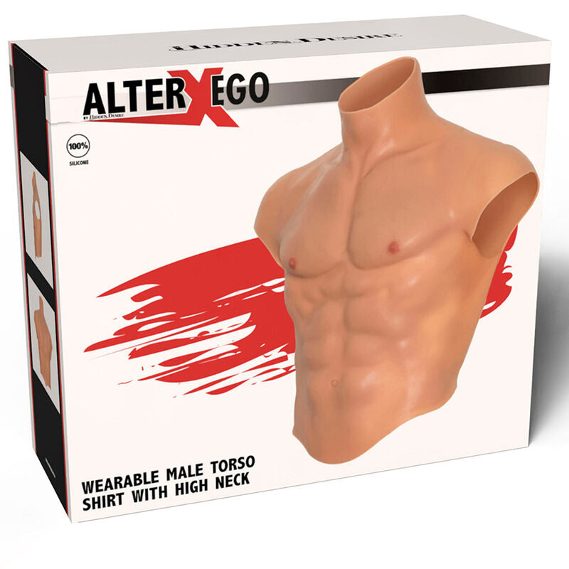 HIDDEN DESIRE - ALTER EGO SILICONEN T-SHIRT MANNENTORSO MET NATUURLIJKE ABS