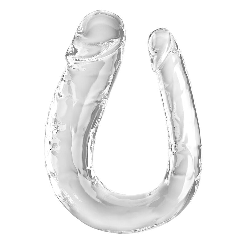 KING COCK - DOUBLE TROUBLE DUBBELE DILDO 44 CM TRANSPARANT