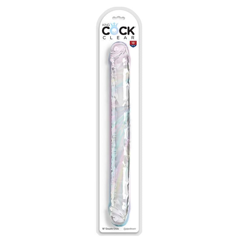 KING COCK - DOUBLE TROUBLE DUBBELE DILDO 46 CM TRANSPARANT