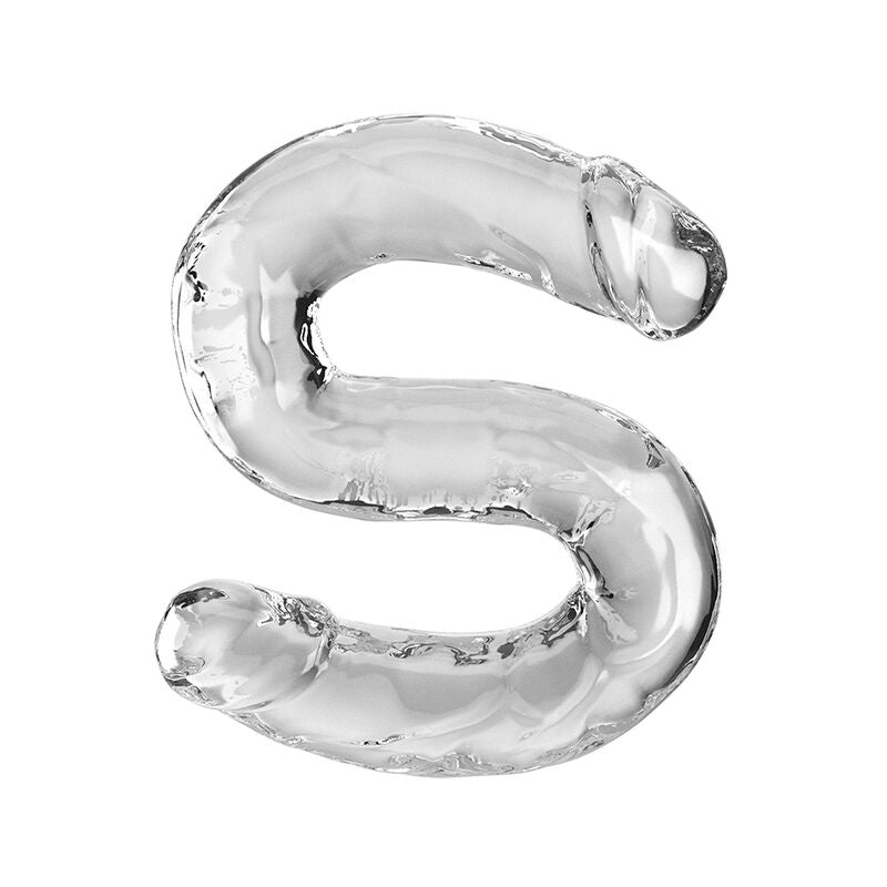 KING COCK - DOUBLE TROUBLE DUBBELE DILDO 46 CM TRANSPARANT