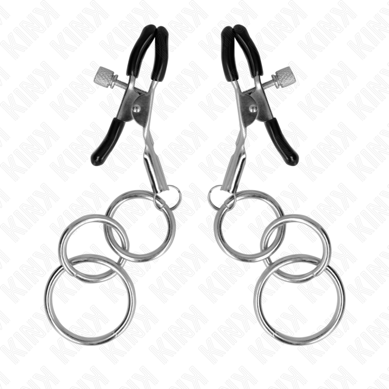KINK - TEPELKLEMMEN MET 3 RINGEN 6 CM