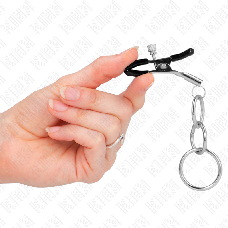 KINK - TEPELKLEMMEN MET 3 RINGEN 6 CM