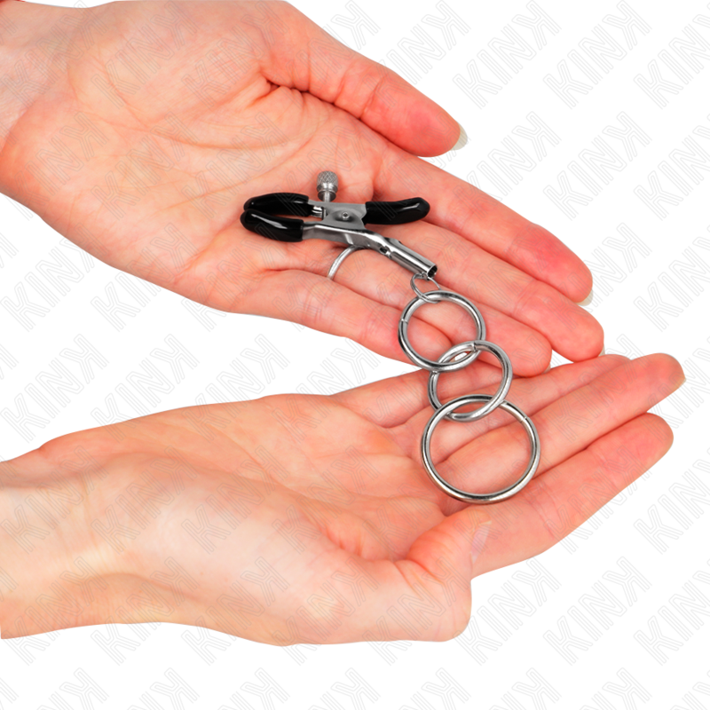 KINK - TEPELKLEMMEN MET 3 RINGEN 6 CM