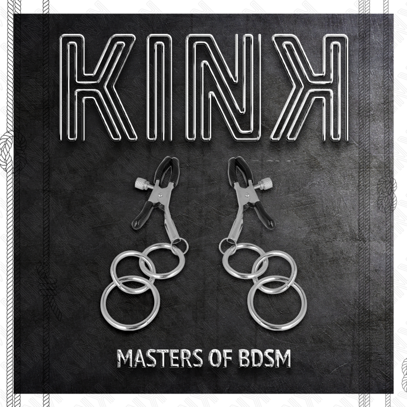 KINK - TEPELKLEMMEN MET 3 RINGEN 6 CM