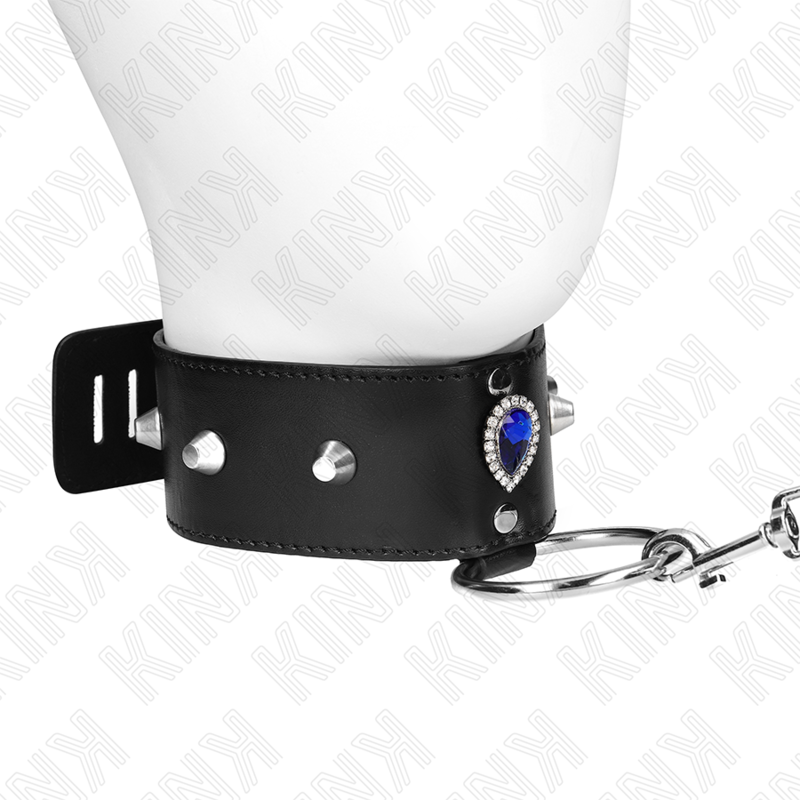 KINK - KETTING MET 65 CM BAND MET BLAUWE DIAMANTEN VERSTELBAAR 36-43 CM X 5 CM