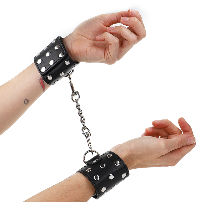 KINK - Verstelbare polsbandjes met drukknopen, zwart, 19-24 cm x 5,5 cm