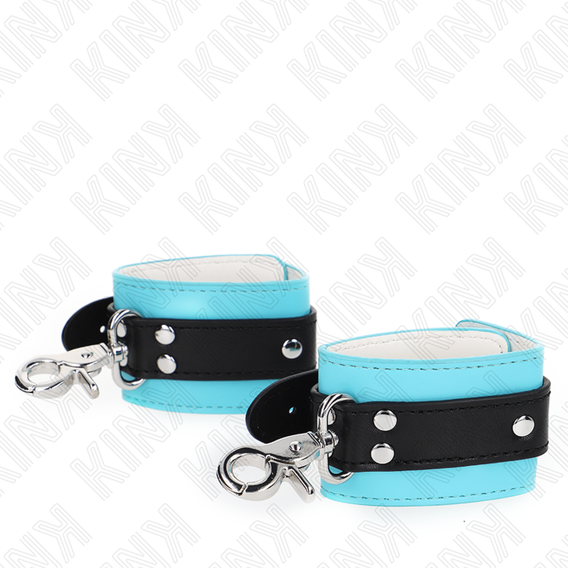 KINK - PREMIUM ZWART/BLAUW VERSTELBARE POLSBANDJES MET SLUITING 21-28 CM X 5,5 CM