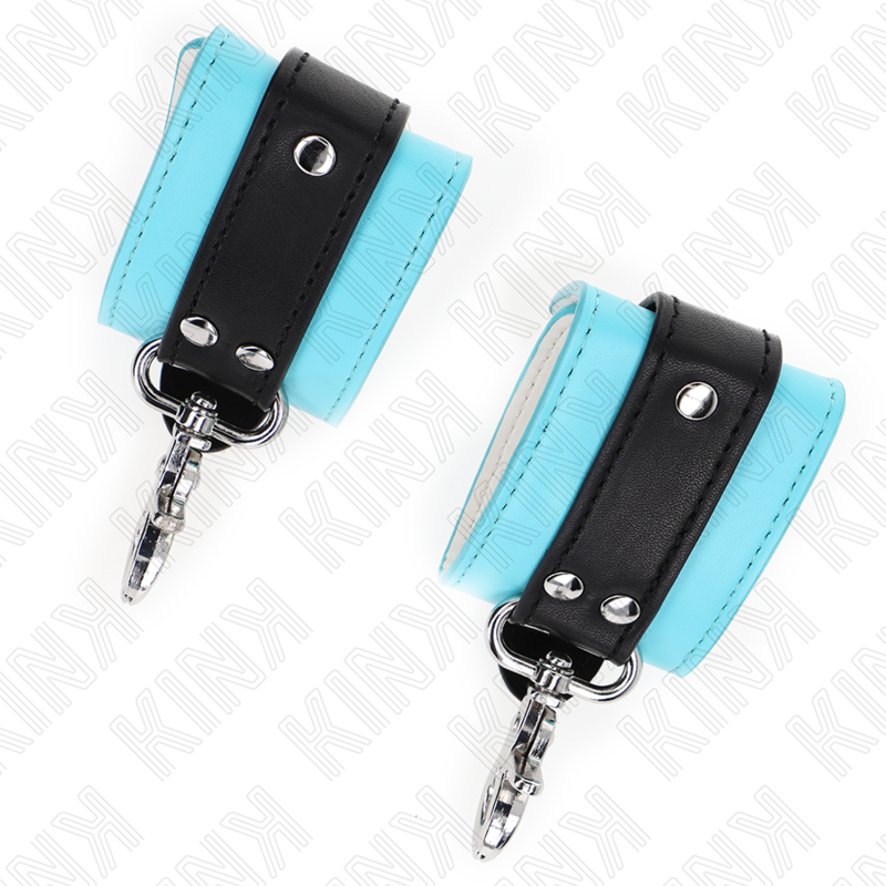 KINK - PREMIUM ZWART/BLAUW VERSTELBARE POLSBANDJES MET SLUITING 21-28 CM X 5,5 CM