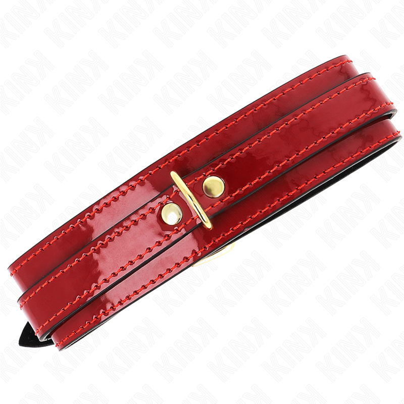 KINK - VERSTELBARE WIJNRODE KETTING MET GOUDEN DETAILS 29-42,5 CM X 4 CM