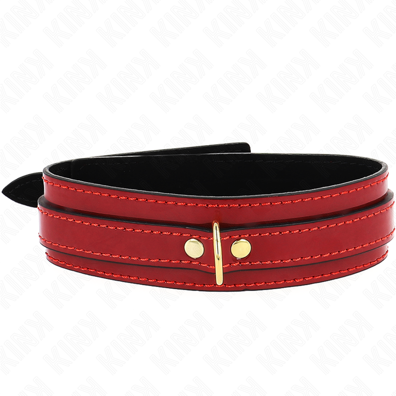 KINK - VERSTELBARE WIJNRODE KETTING MET GOUDEN DETAILS 29-42,5 CM X 4 CM