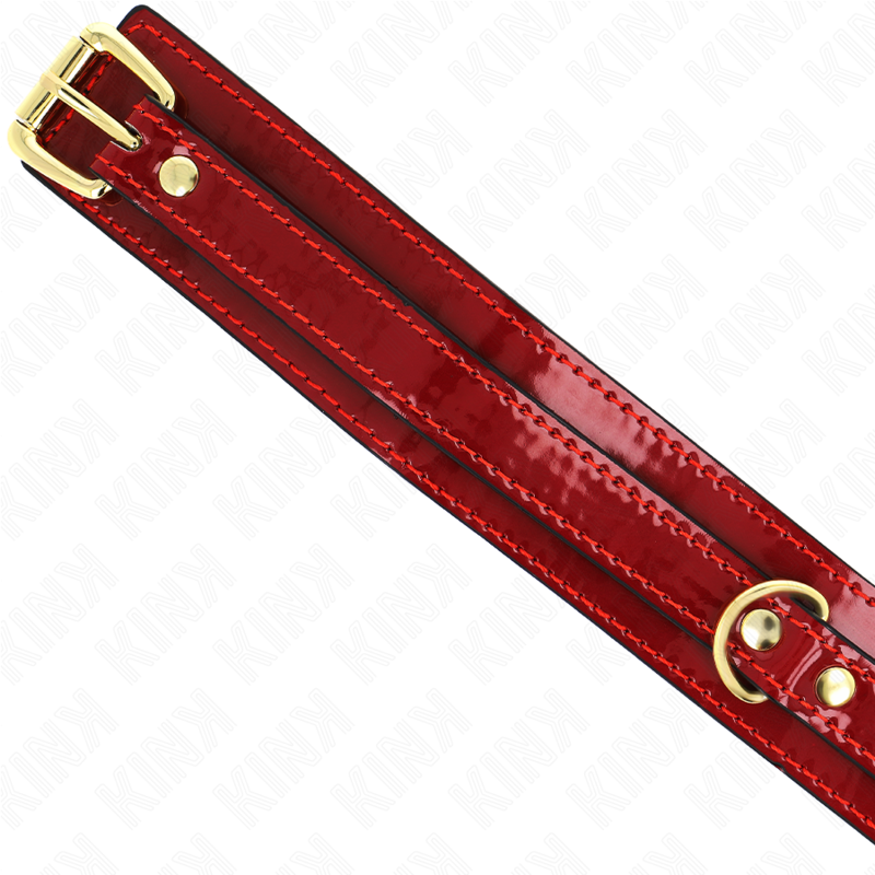 KINK - VERSTELBARE WIJNRODE KETTING MET GOUDEN DETAILS 29-42,5 CM X 4 CM