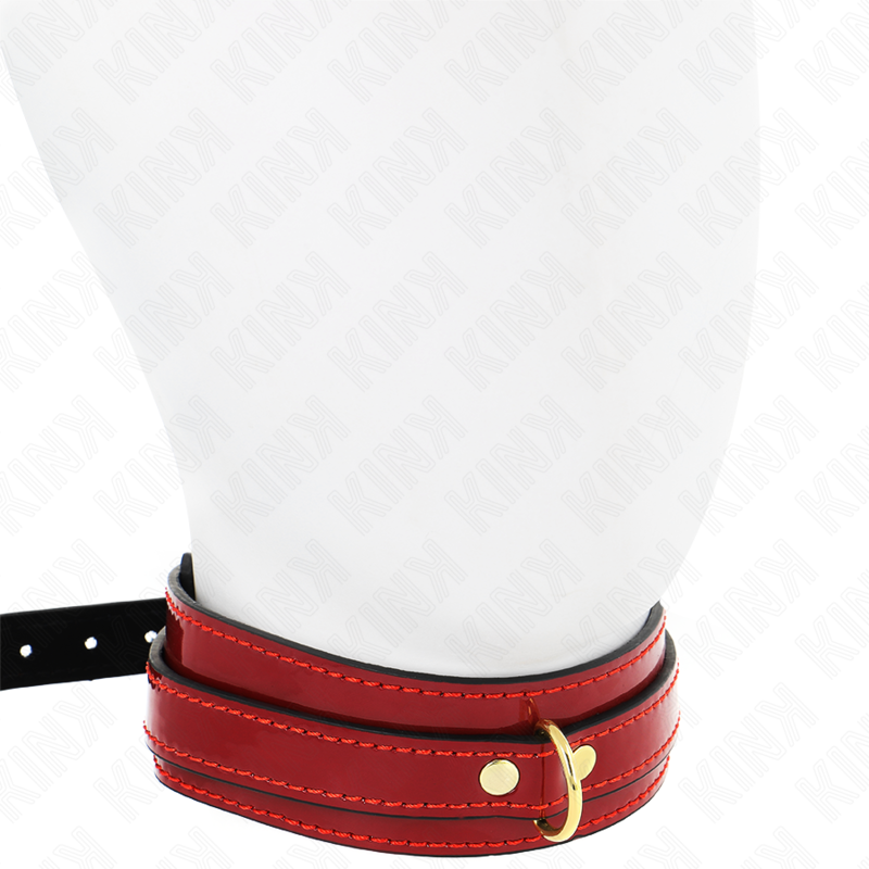KINK - VERSTELBARE WIJNRODE KETTING MET GOUDEN DETAILS 29-42,5 CM X 4 CM
