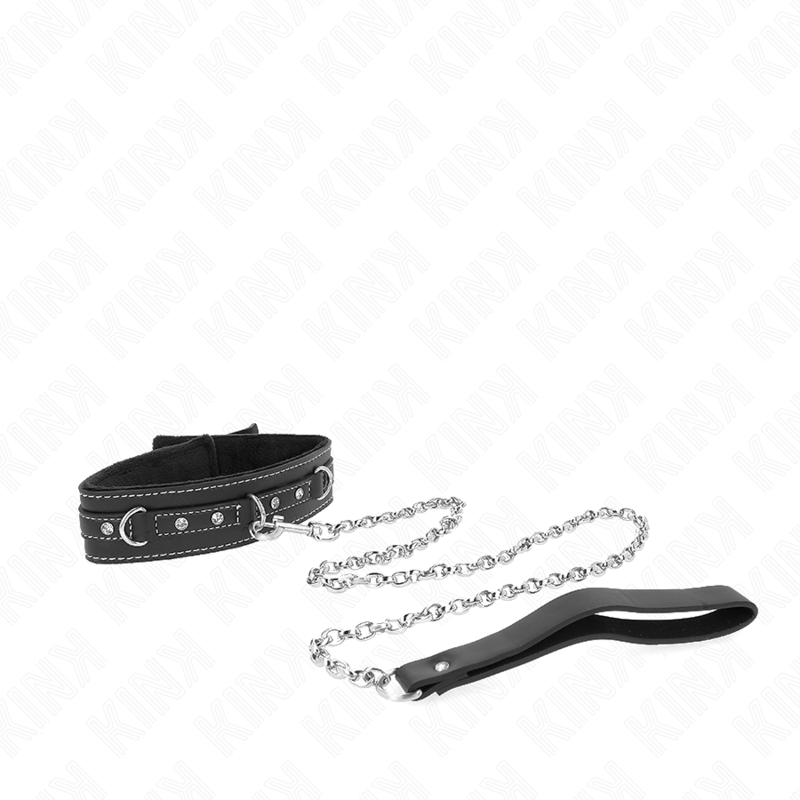 KINK - HALSBAND MET 105 CM PVC LEDEREN BAND STRASSEN KLINKNAGEL 41,5 X 4 CM