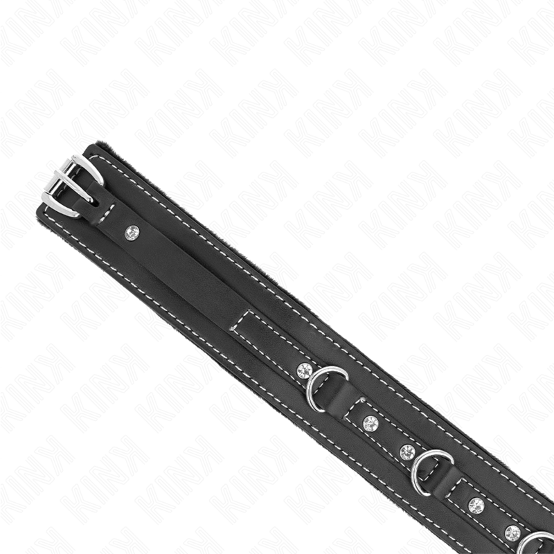 KINK - HALSBAND MET 105 CM PVC LEDEREN BAND STRASSEN KLINKNAGEL 41,5 X 4 CM