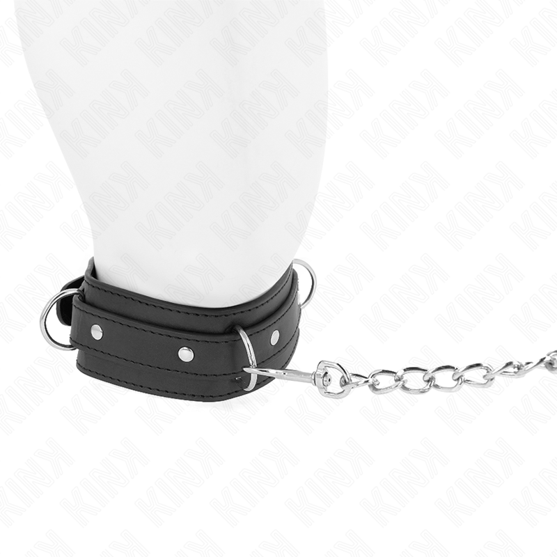 KINK - HALSBAND MET 65 CM BAND, 3 RINGEN, MODEL 1, VERSTELBAAR 38-49 CM X 5 CM