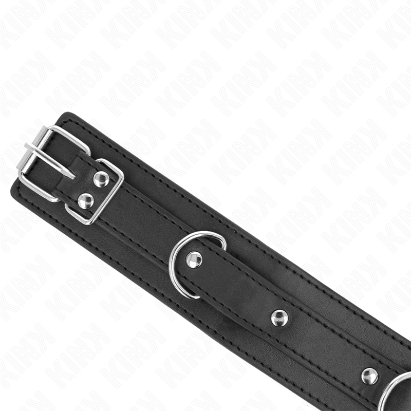 KINK - HALSBAND MET 65 CM BAND, 3 RINGEN, MODEL 1, VERSTELBAAR 38-49 CM X 5 CM