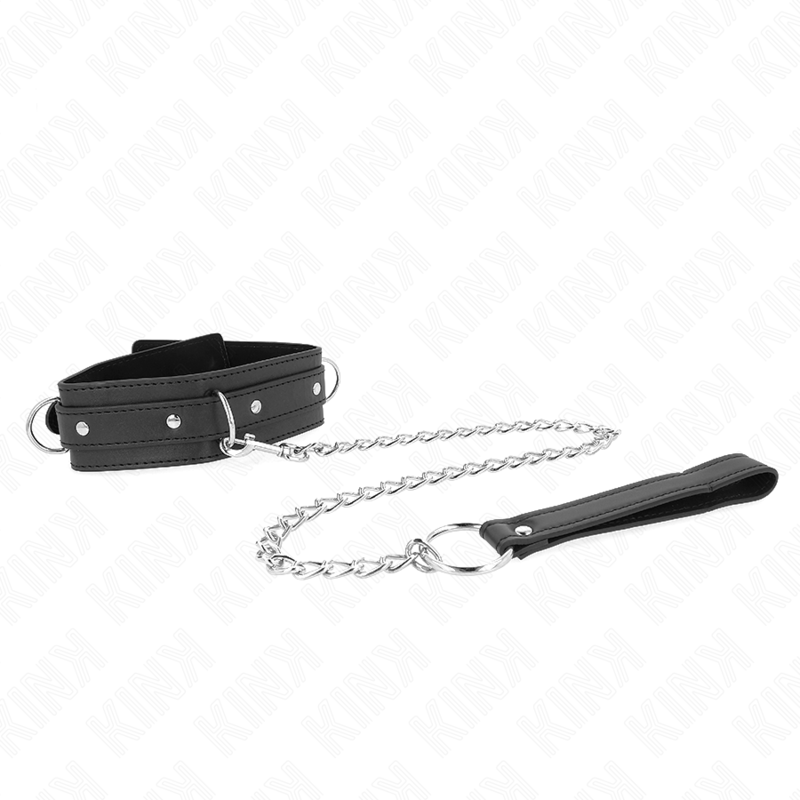 KINK - HALSBAND MET 65 CM BAND, 3 RINGEN, MODEL 1, VERSTELBAAR 38-49 CM X 5 CM