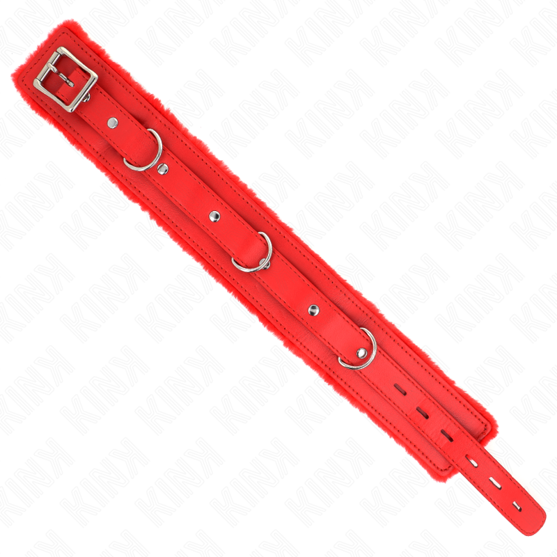 KINK - 65 CM INTREKBARE HALSBAND MET LIJN, ROOD, VERSTELBAAR 36-42 CM X 5,5 CM