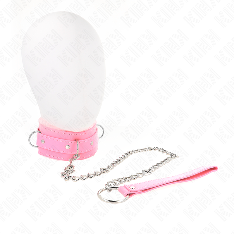 KINK - 65 CM LIJNHALSBAND MET BEPERKINGEN ROZE VERSTELBAAR 36-42 CM X 5,5 CM