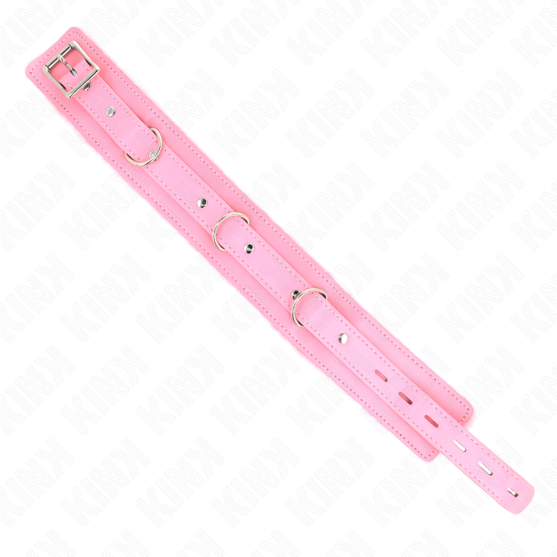 KINK - 65 CM LIJNHALSBAND MET BEPERKINGEN ROZE VERSTELBAAR 36-42 CM X 5,5 CM