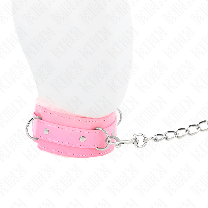 KINK - 65 CM LIJNHALSBAND MET BEPERKINGEN ROZE VERSTELBAAR 36-42 CM X 5,5 CM