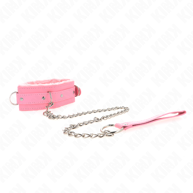 KINK - 65 CM LIJNHALSBAND MET BEPERKINGEN ROZE VERSTELBAAR 36-42 CM X 5,5 CM