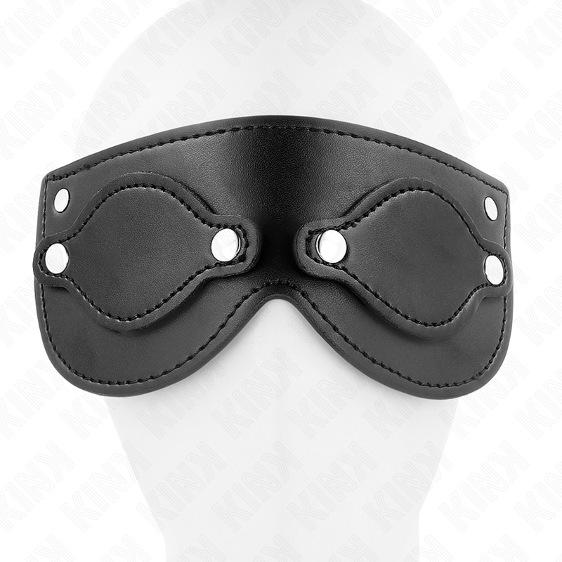 KINK - Kunstlederen masker met afneembare oogkleppen 22 x 9 cm