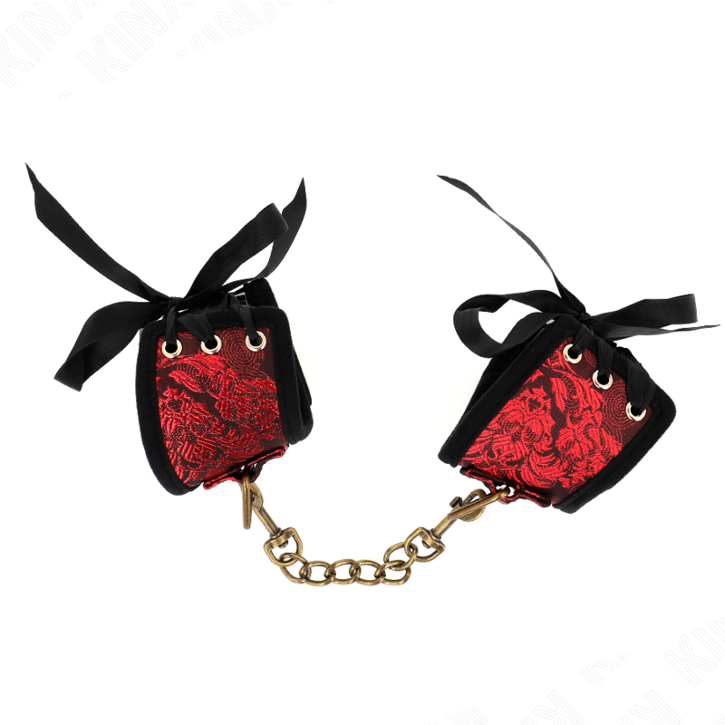 KINK - POLSBANDJES SCANDAL DESIGN ROOD-ZWART STRIK DETAIL 24,5 CM X 6,5 CM