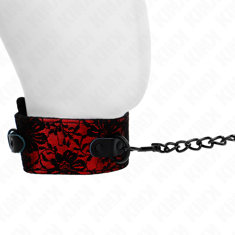 KINK - 105 CM KANTEN KETTING MET ECHT LEDEREN RIEM 44 X 5,5 CM