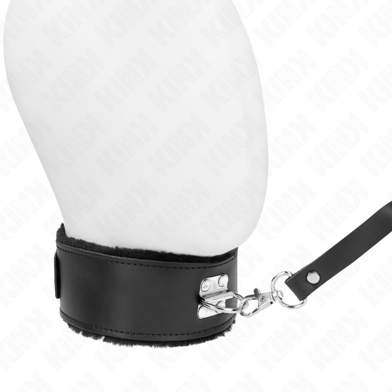 KINK - 116 CM ZWARTE LEDEREN HALSBAND MET VERSTELBARE 40-48 CM X 6 CM LIJN