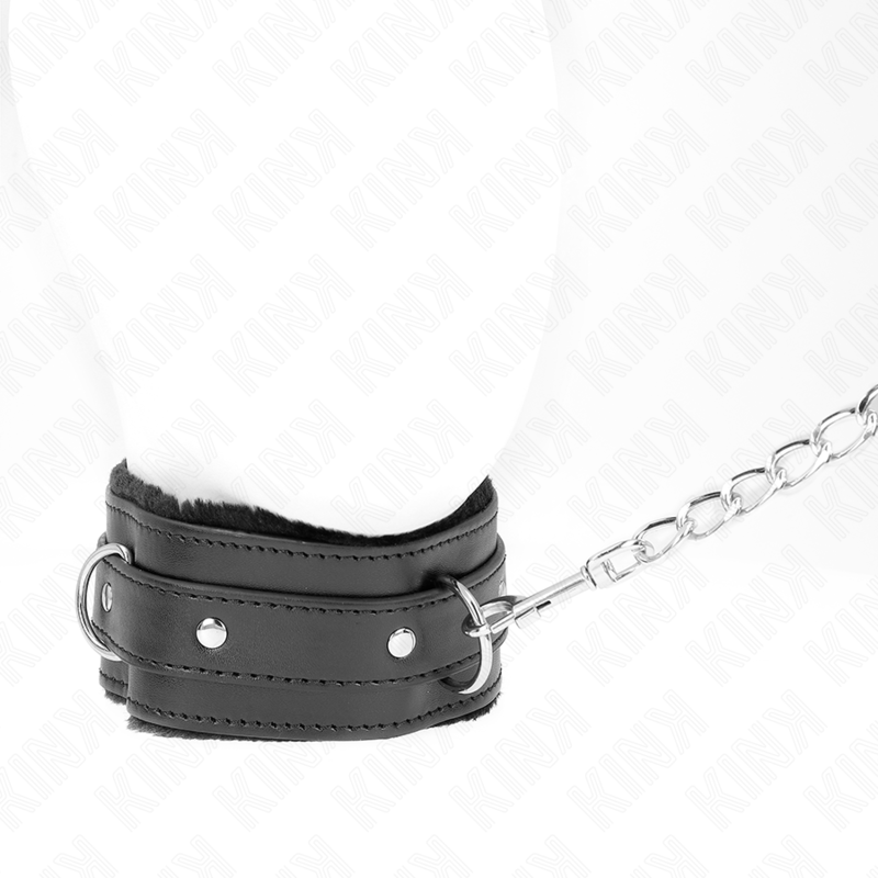 KINK - 65 CM LIJNHALSBAND MET BEPERKINGEN, ZWART, VERSTELBAAR 36-42 CM X 5,5 CM