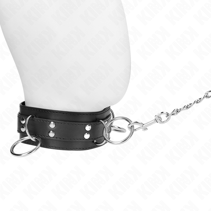 KINK - HALSBAND MET LOOD 80 CM SLAVERNIJ 3 RINGEN 53 X 5 CM