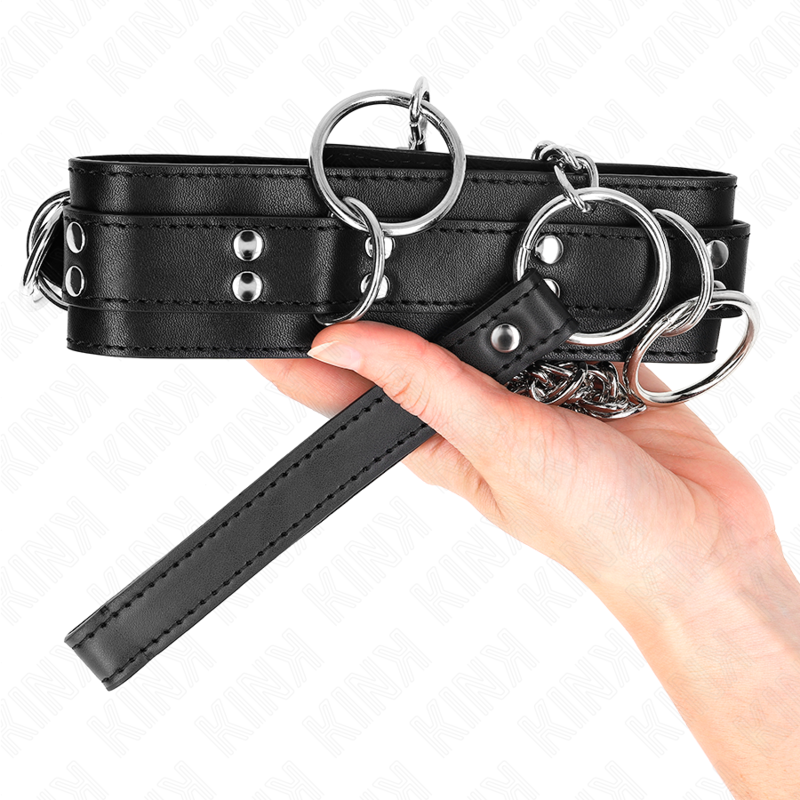 KINK - HALSBAND MET LOOD 80 CM SLAVERNIJ 3 RINGEN 53 X 5 CM