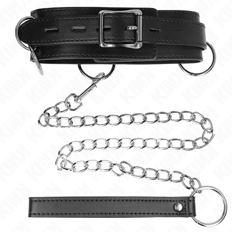 KINK - HALSBAND MET LOOD 80 CM SLAVERNIJ 3 RINGEN 53 X 5 CM