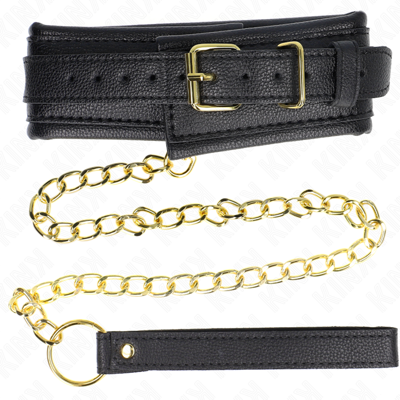 KINK - KRAAG MET SPONSBAND IMITATIELEER MODEL 1 VERSTELBAAR 37-54 CM X 3 CM
