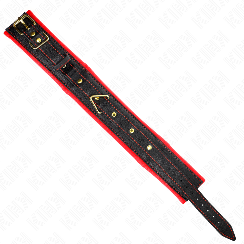 KINK - HALSBAND MET SPONSBAND IMITATIELEER MODEL 2 VERSTELBAAR 37-54 CM X 3 CM