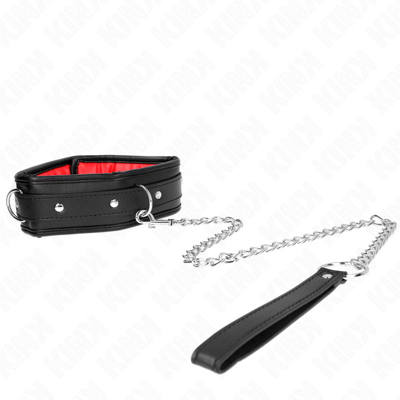 KINK - KRAAG MET SPONSBAND IMITATIELEER MODEL 3 VERSTELBAAR 37-54 CM X 3 CM