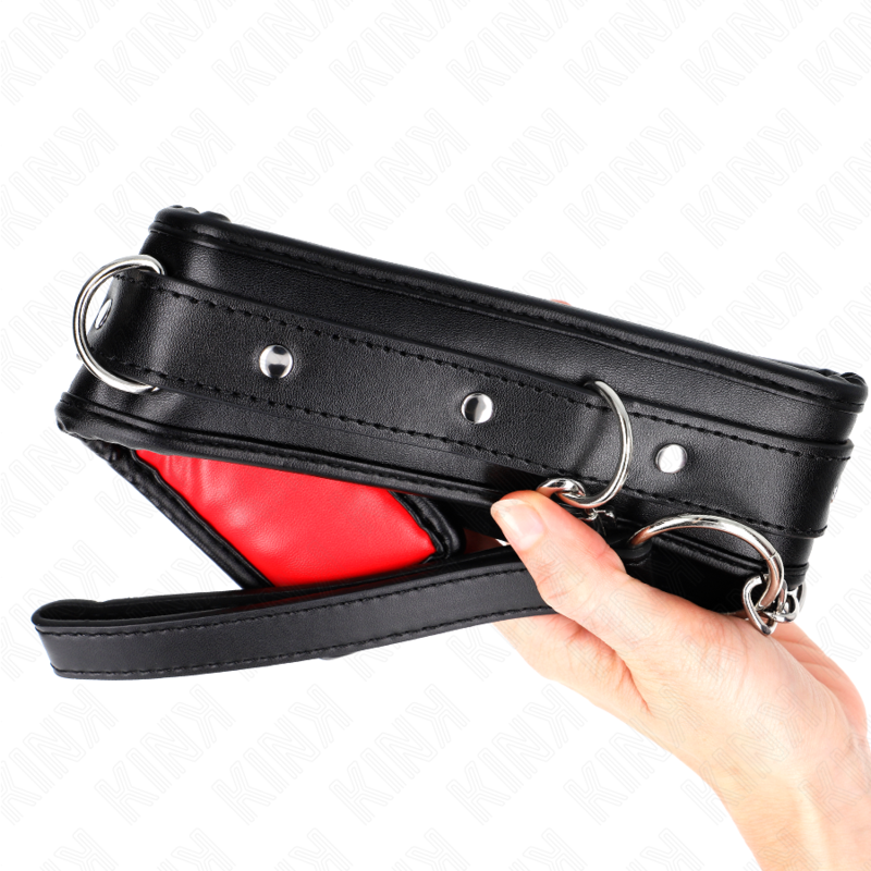 KINK - KRAAG MET SPONSBAND IMITATIELEER MODEL 3 VERSTELBAAR 37-54 CM X 3 CM