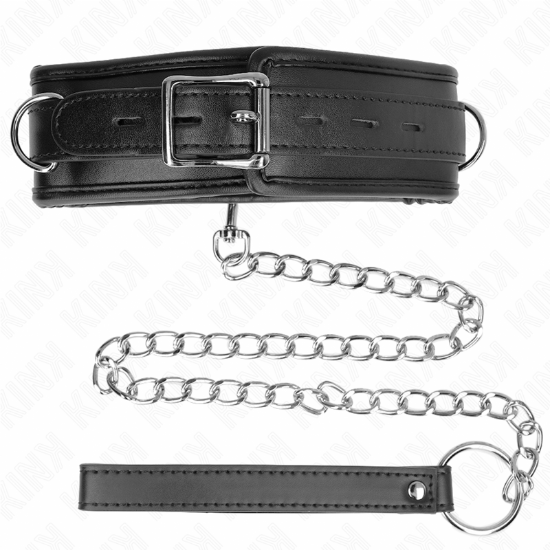 KINK - KRAAG MET SPONSBAND IMITATIELEER MODEL 3 VERSTELBAAR 37-54 CM X 3 CM