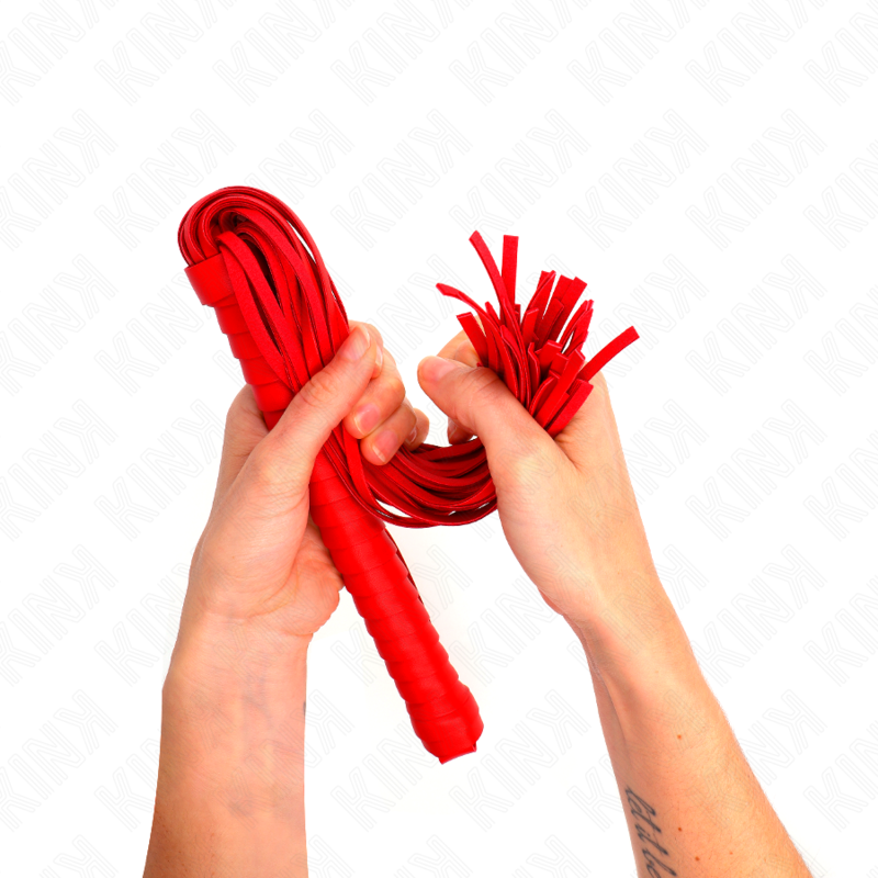 KINK - ZWEEP MET ROOD GESTRUCTUREERD HANDVAT 48,5 CM