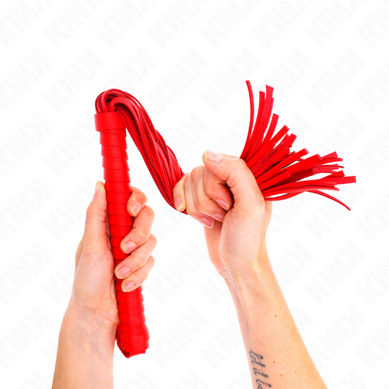 KINK - ZWEEP MET ROOD GESTRUCTUREERD HANDVAT 48,5 CM