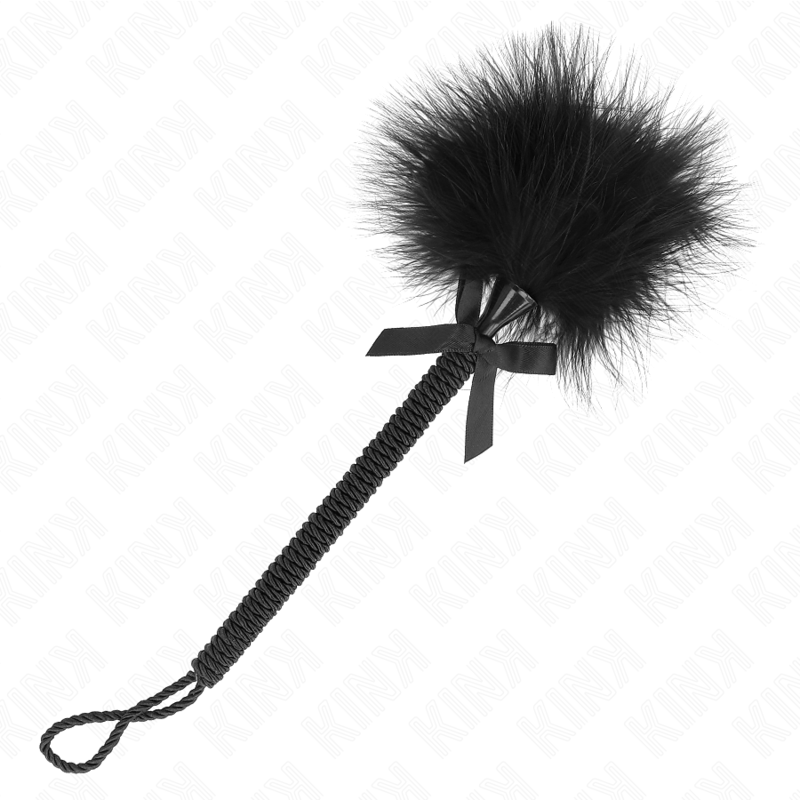 KINK - NYLON TOUWMASSAGEAPPARAAT MET VEREN OM TE KIETELEN EN ZWART LINT 25 CM