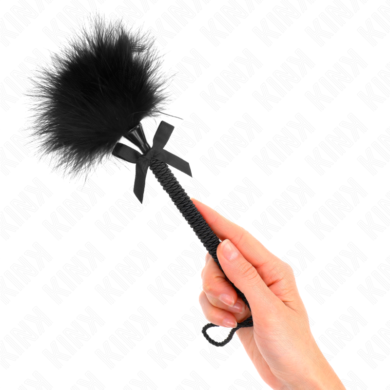 KINK - NYLON TOUWMASSAGEAPPARAAT MET VEREN OM TE KIETELEN EN ZWART LINT 25 CM