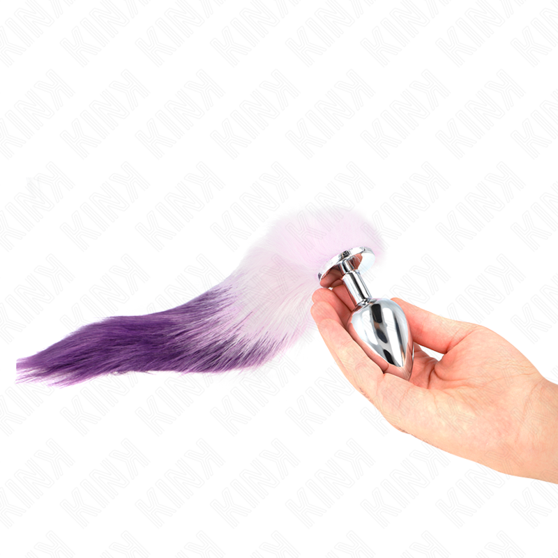 KINK - ANAAL PLUG MAAT L 10 X 4 CM MET SYNTHETISCHE STAART 40 CM VIOLET