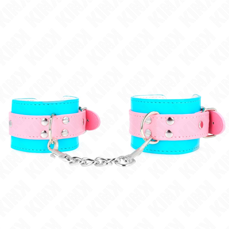 KINK - CHIC BLAUW / ROZE POLSBANDJES VERSTELBAAR 16-28 CM X 5 CM